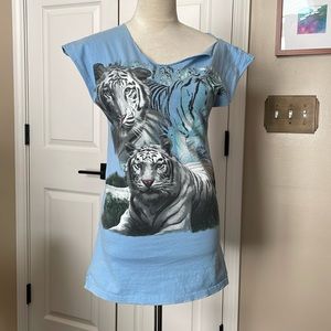 Vintage Style Tiger Long T Shirt Tunic